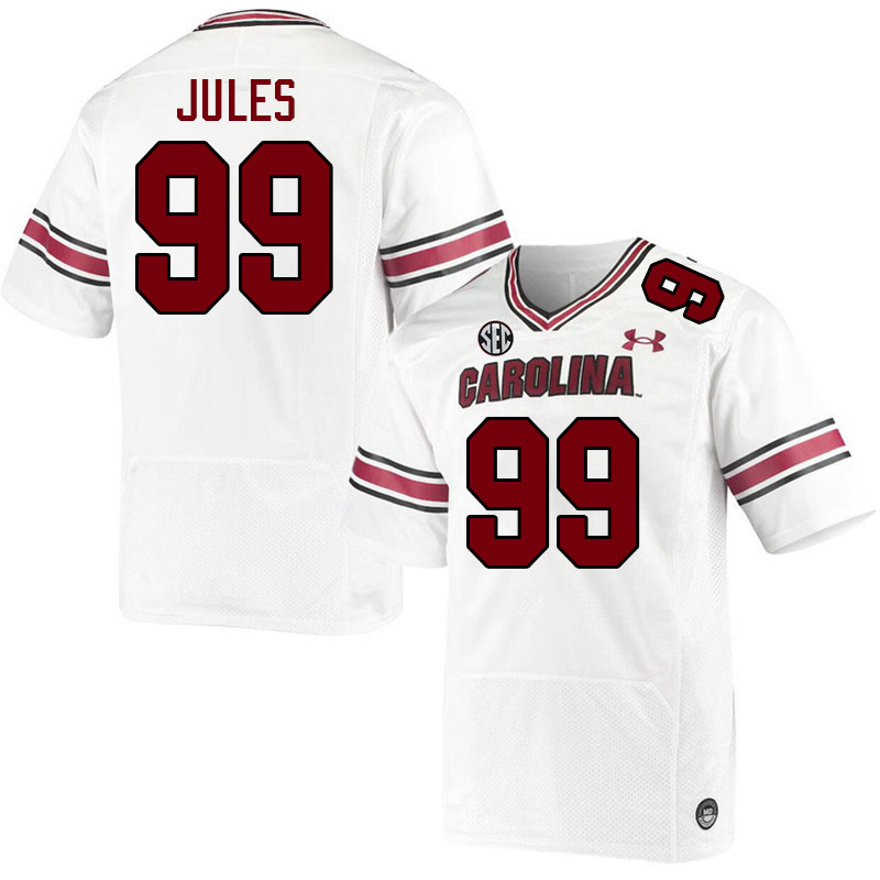 Men #99 DeAndre Jules South Carolina Gamecocks College Football Jerseys Stitched-White